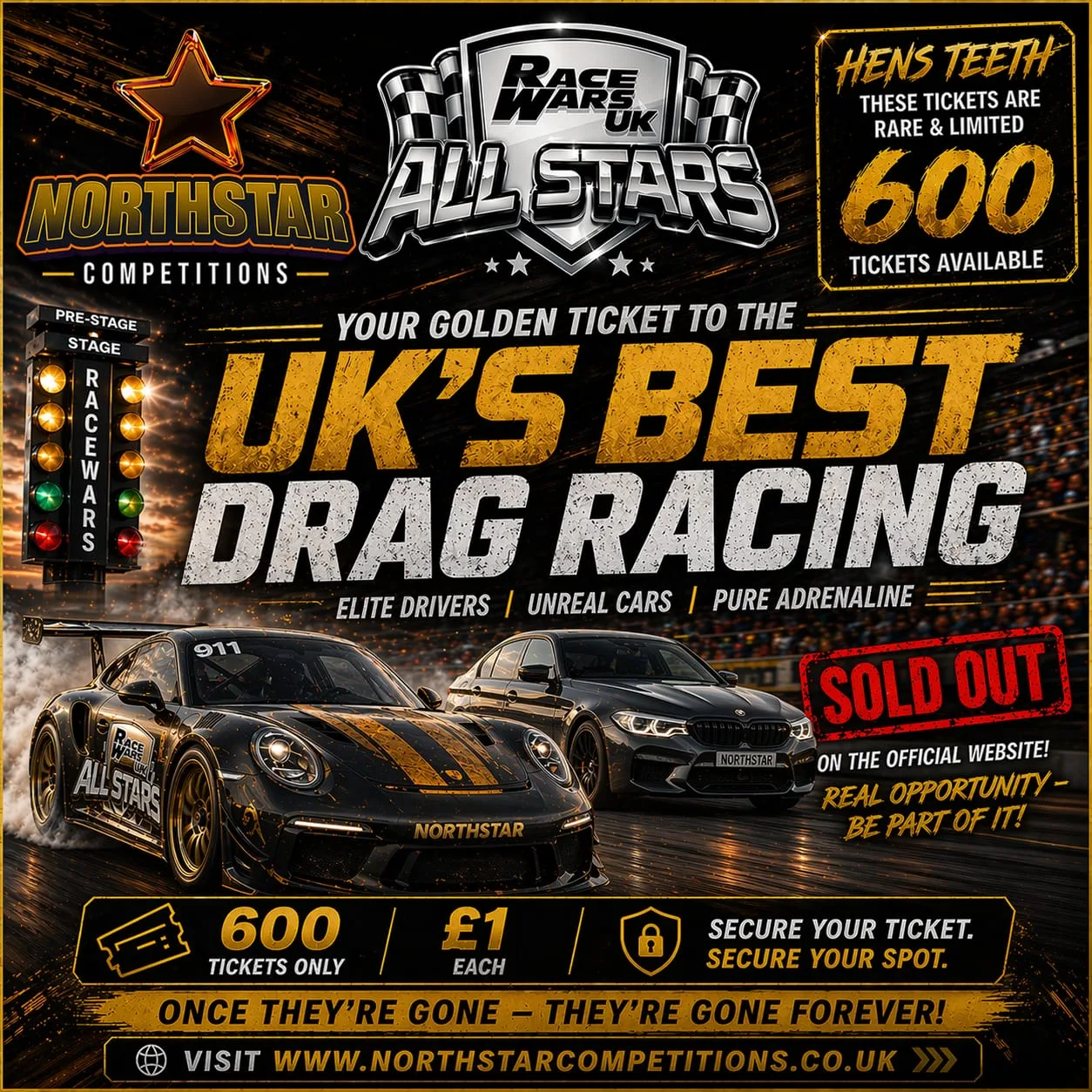 WIN Race Wars UK All Stars Driver's Ticket + £250 fuel + £100 site credit